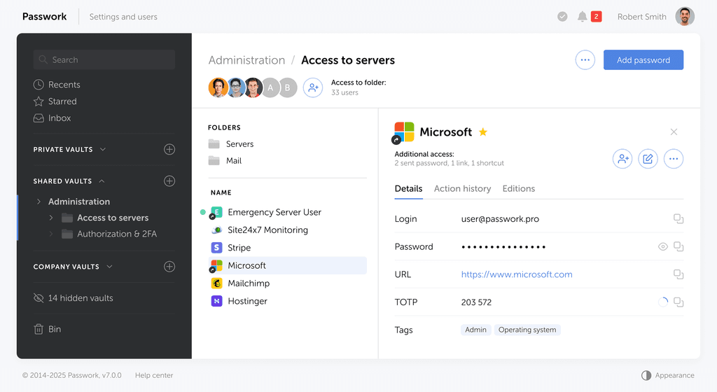 Funciones de Passwork