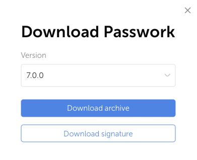 Passwork-Version beschaffen