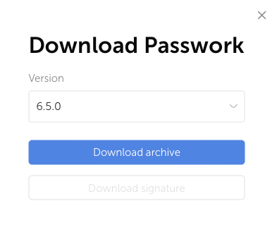 Beispiel für den Erhalt von Passwork Version 6