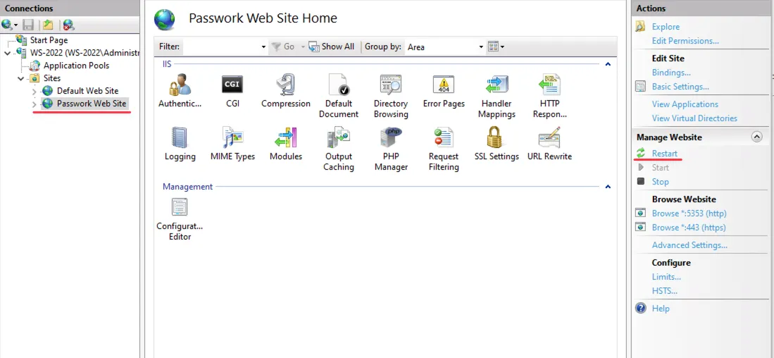 Restarting the Passwork website