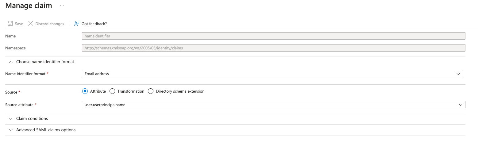 Ejemplo predeterminado después de la creación de la aplicación