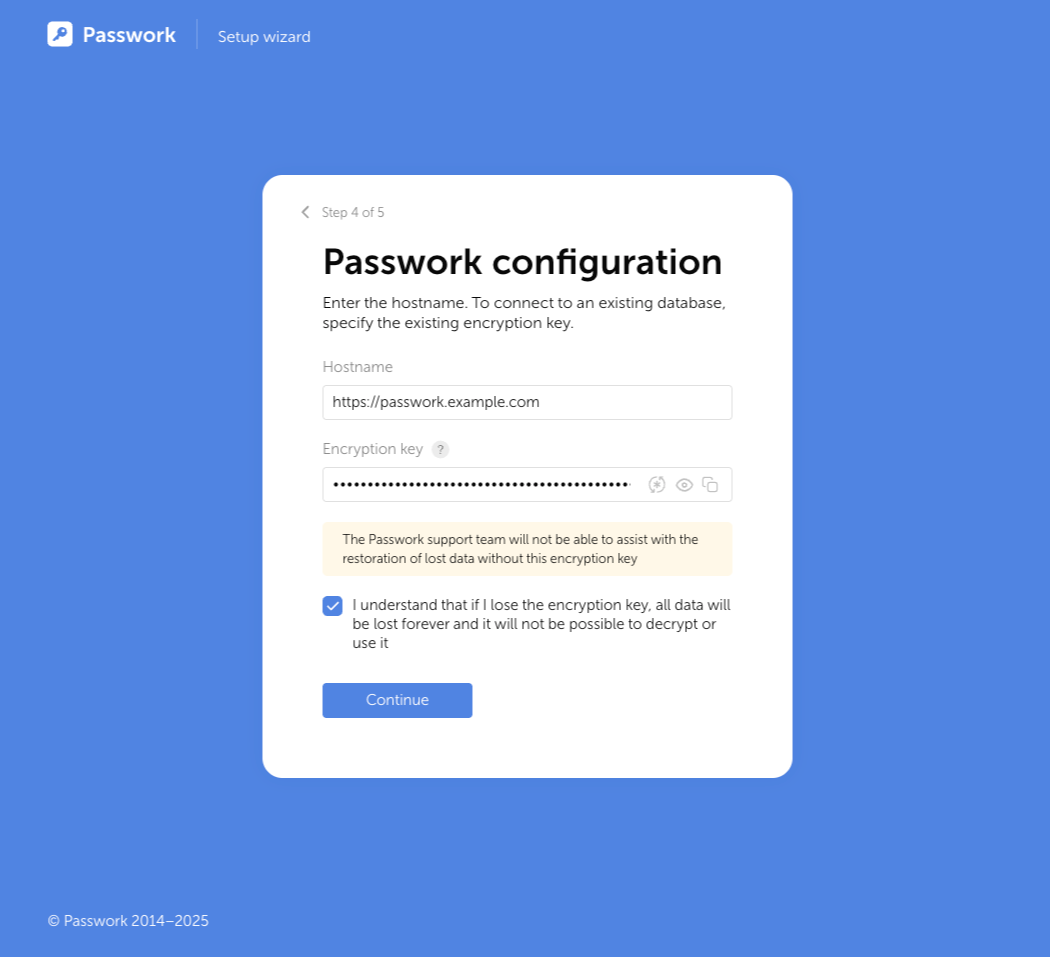 Configuración de Passwork