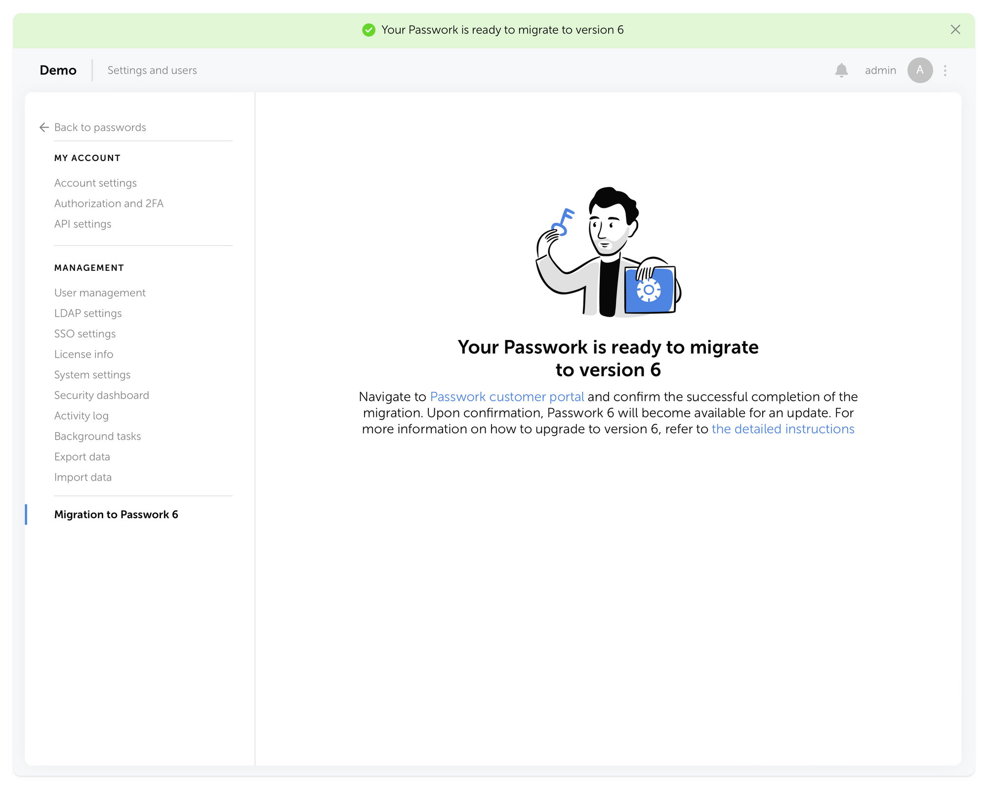 Passwork is ready to up to date to version 6