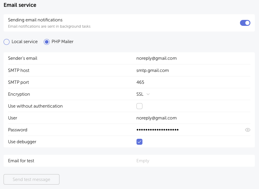 Searching password by browser extension