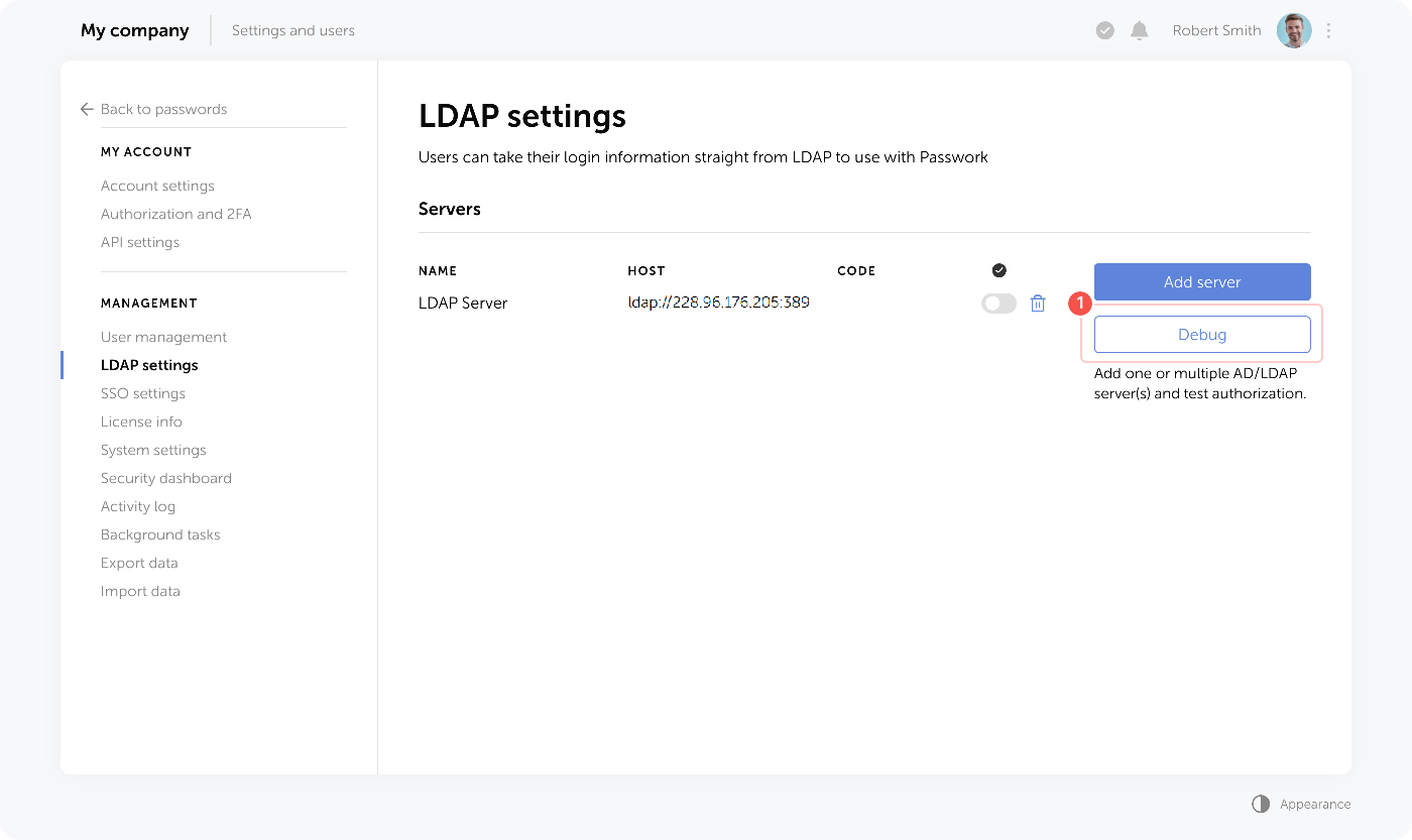 Searching password by browser extension