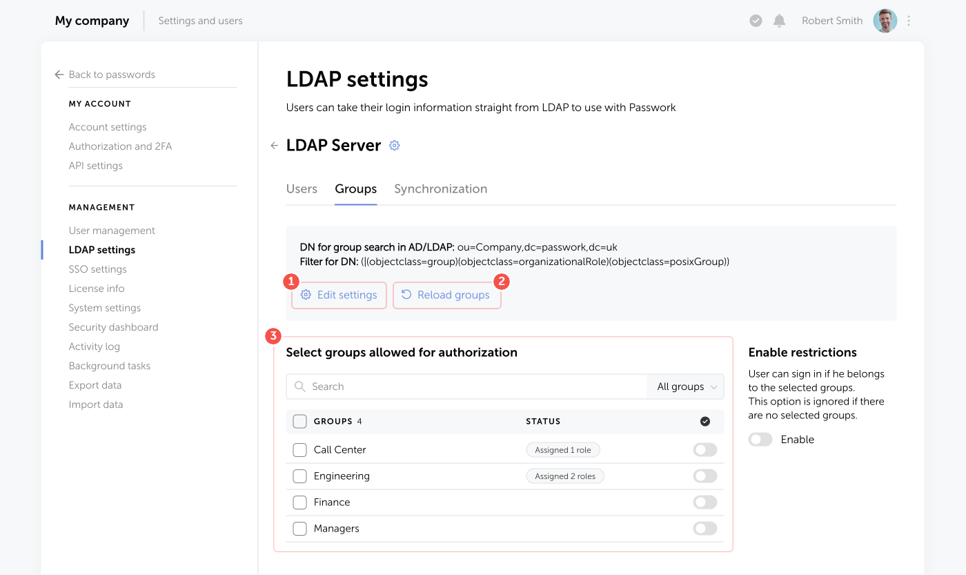Searching password by browser extension