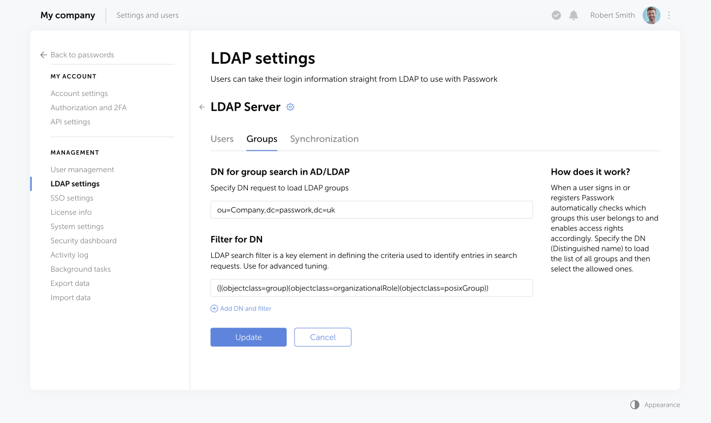 Searching password by browser extension