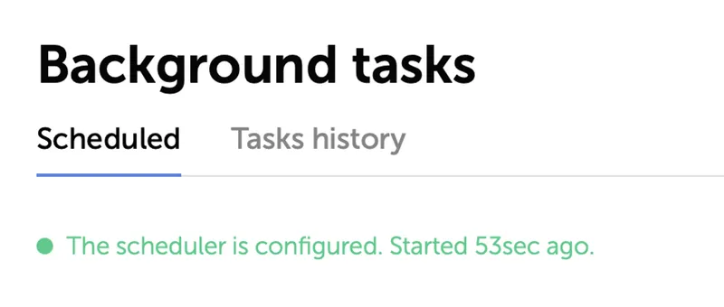 Example of correct background tasks operation