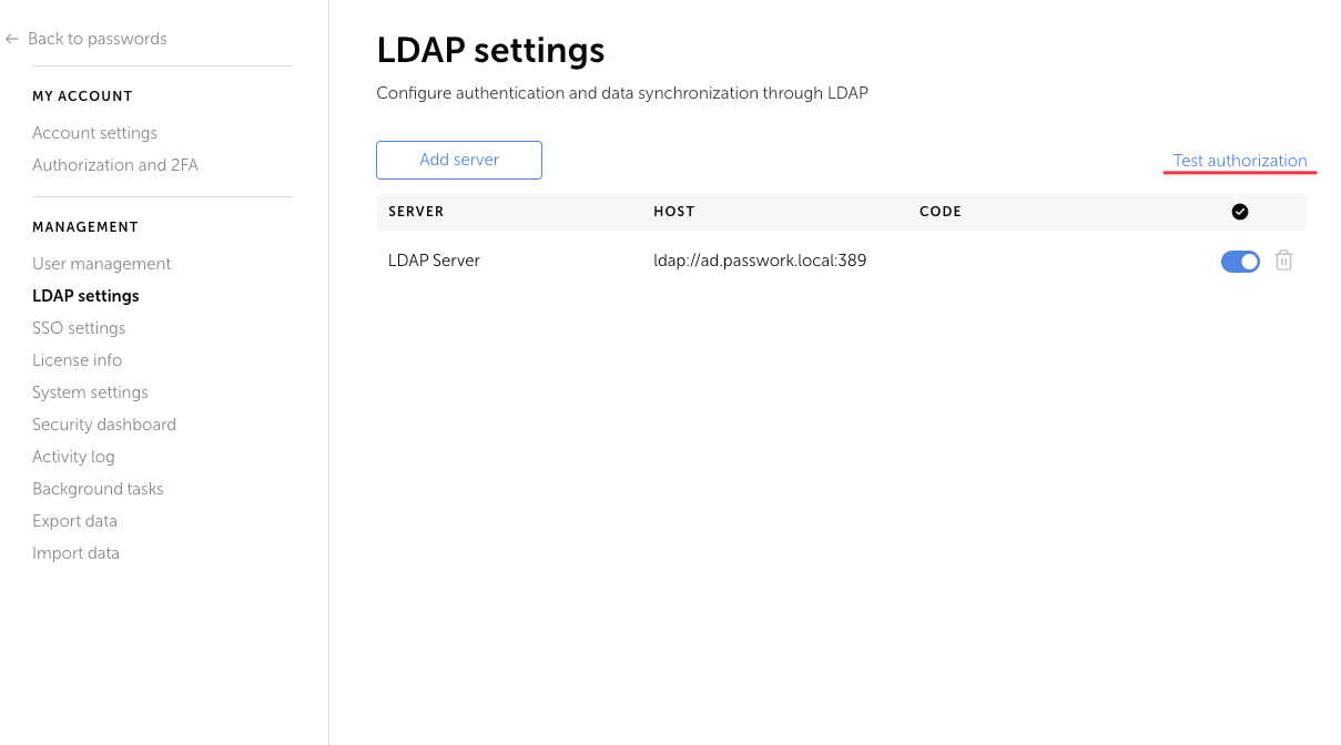 Location of LDAP user authorization check