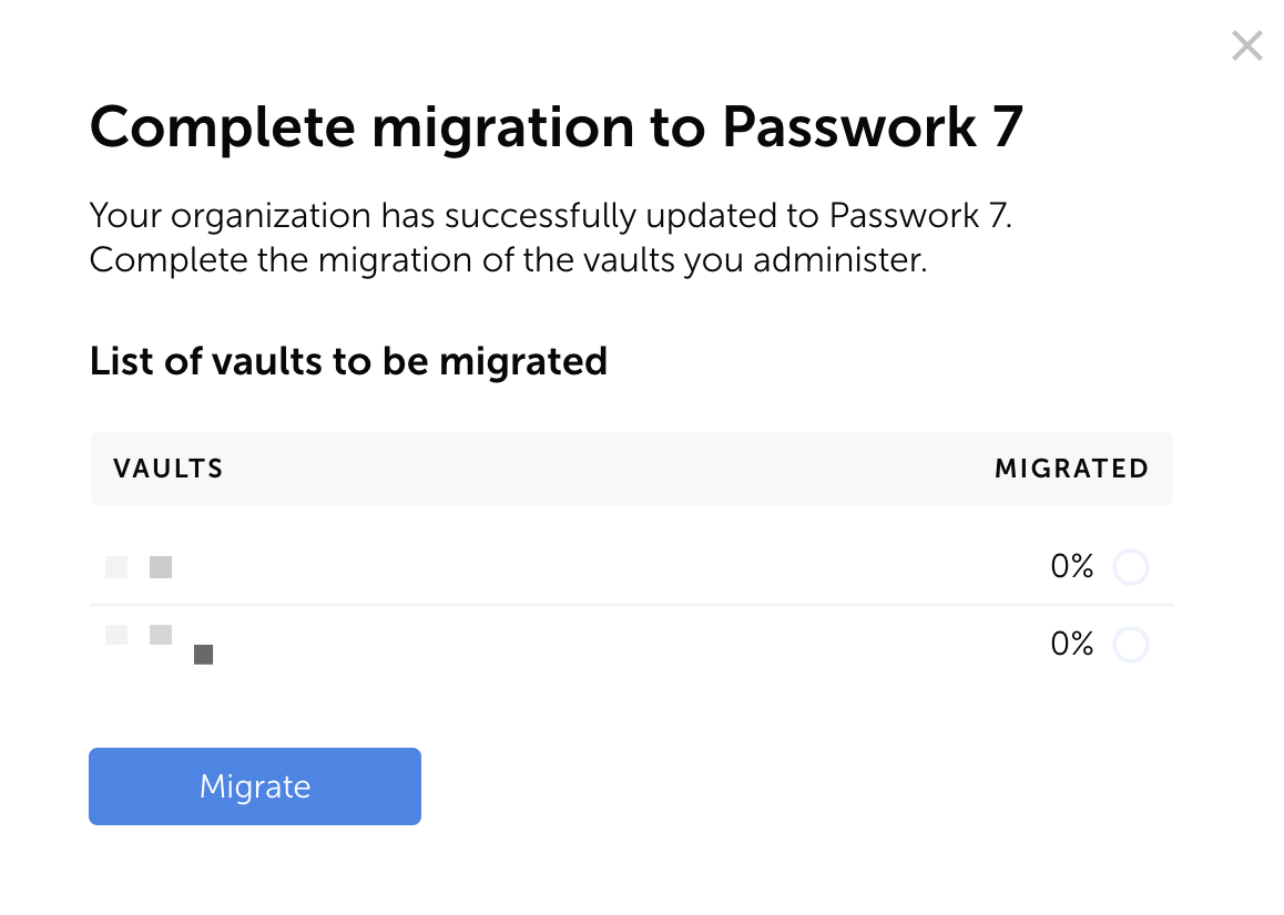 Example of opening the final stage of migration