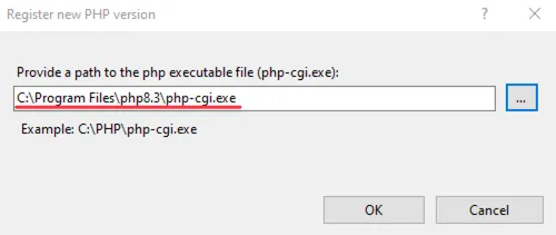 Location of php-cgi.exe