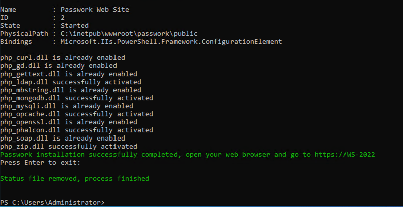 Successful Installation