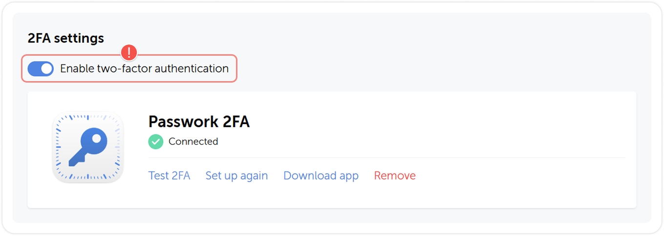 Enable or disable 2FA