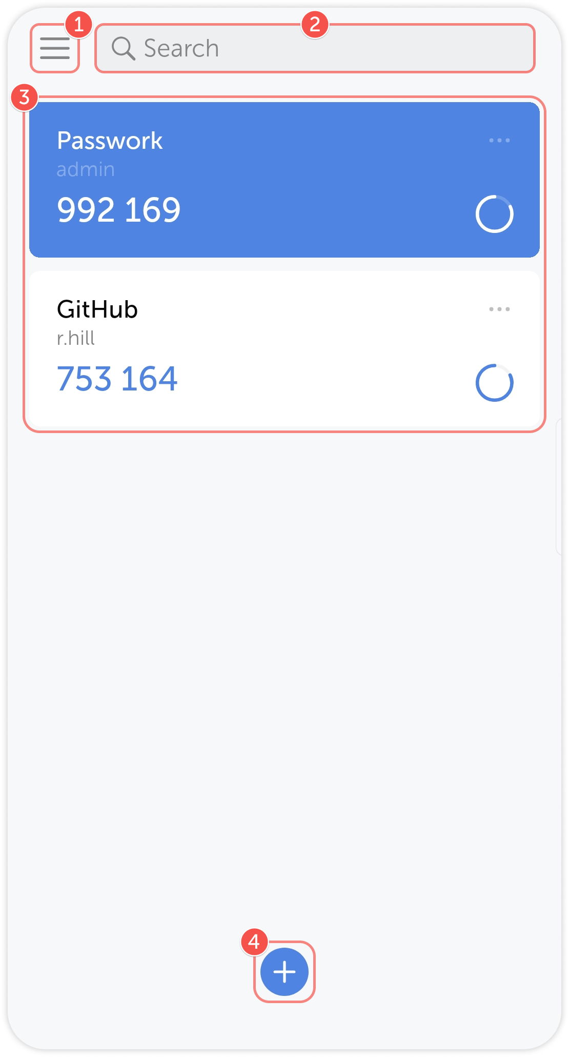 Passwork 2FA main screen interface