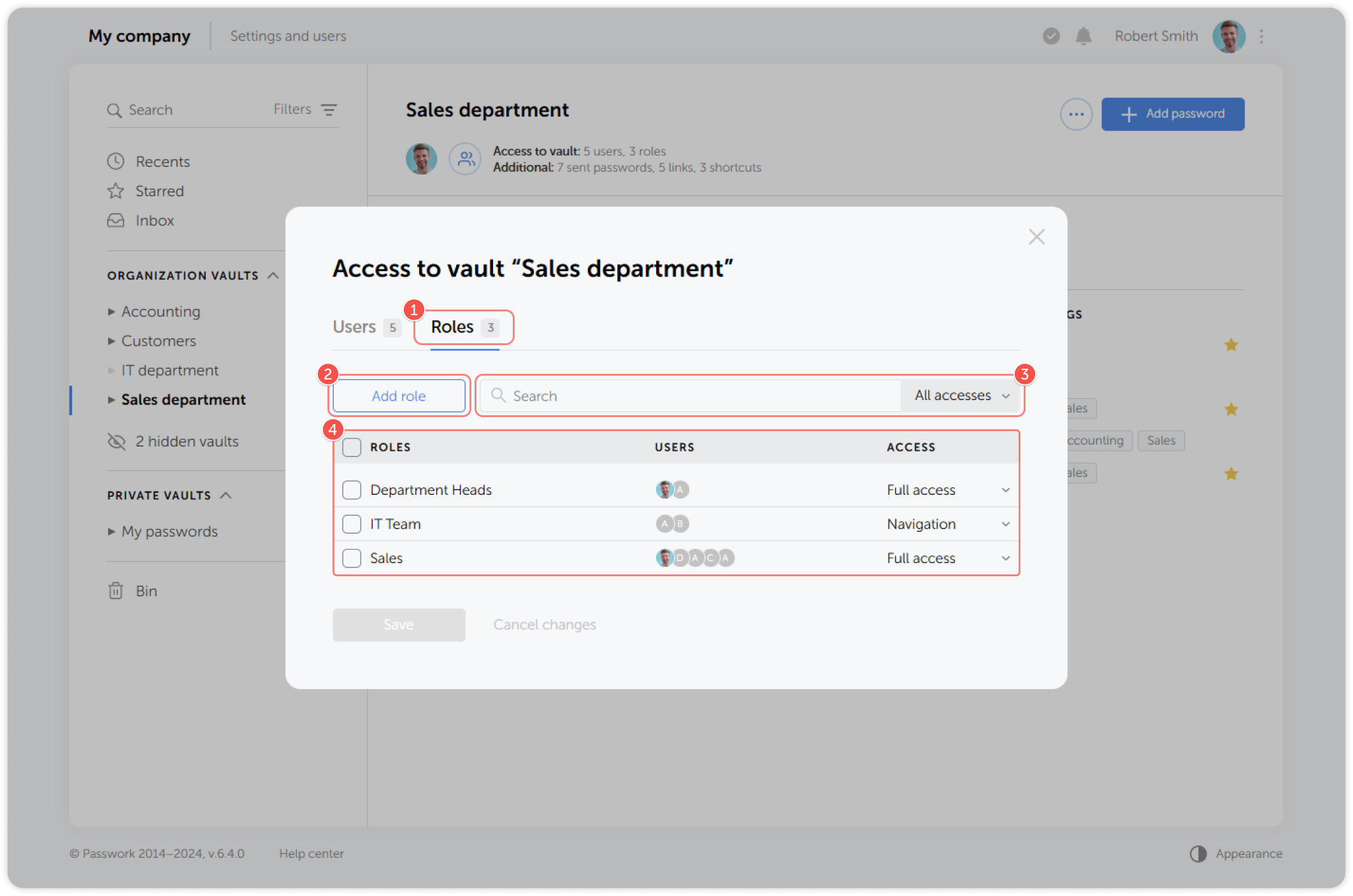 Manage role access