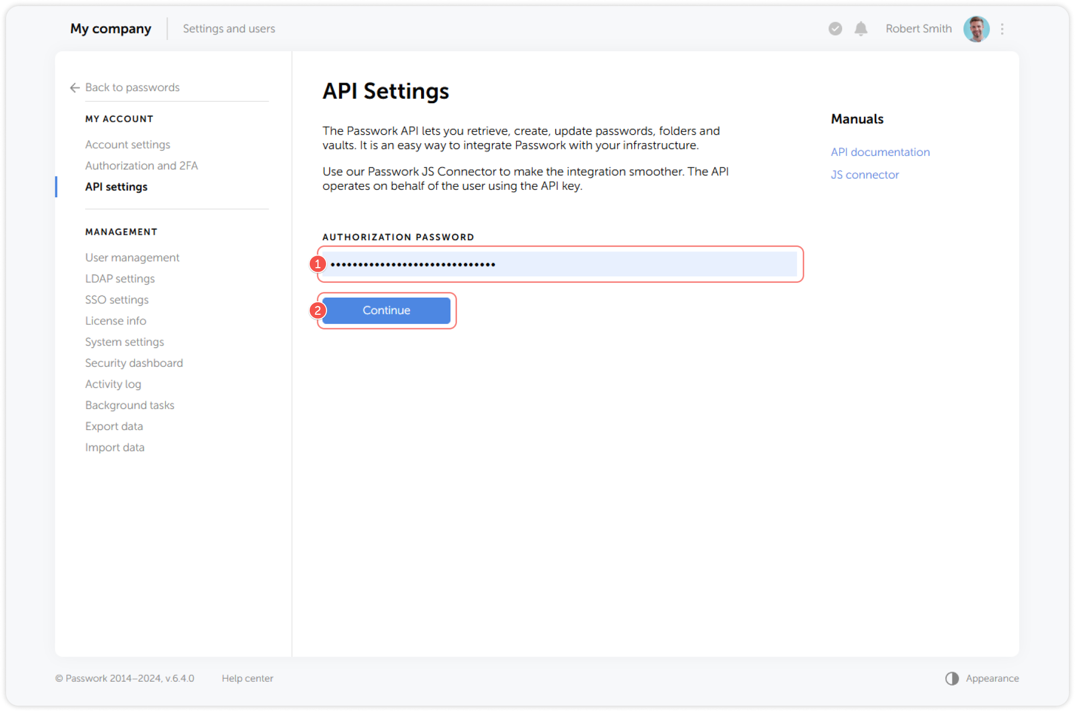 API key generation
