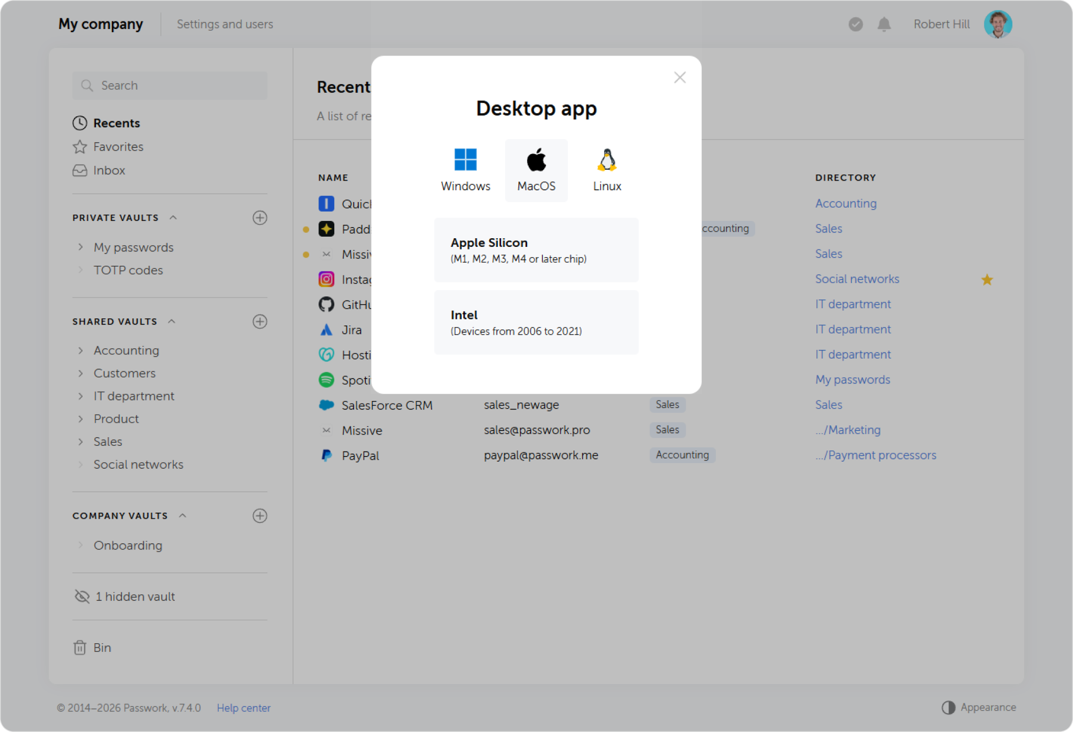 Instalar aplicación de escritorio