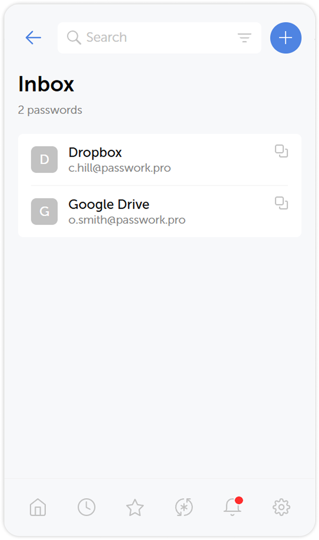 Incoming password list