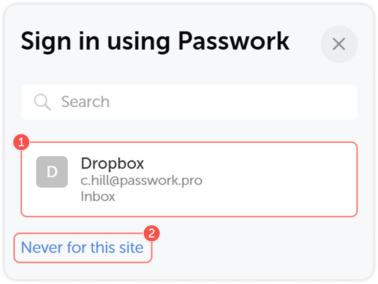 Autofill password prompt