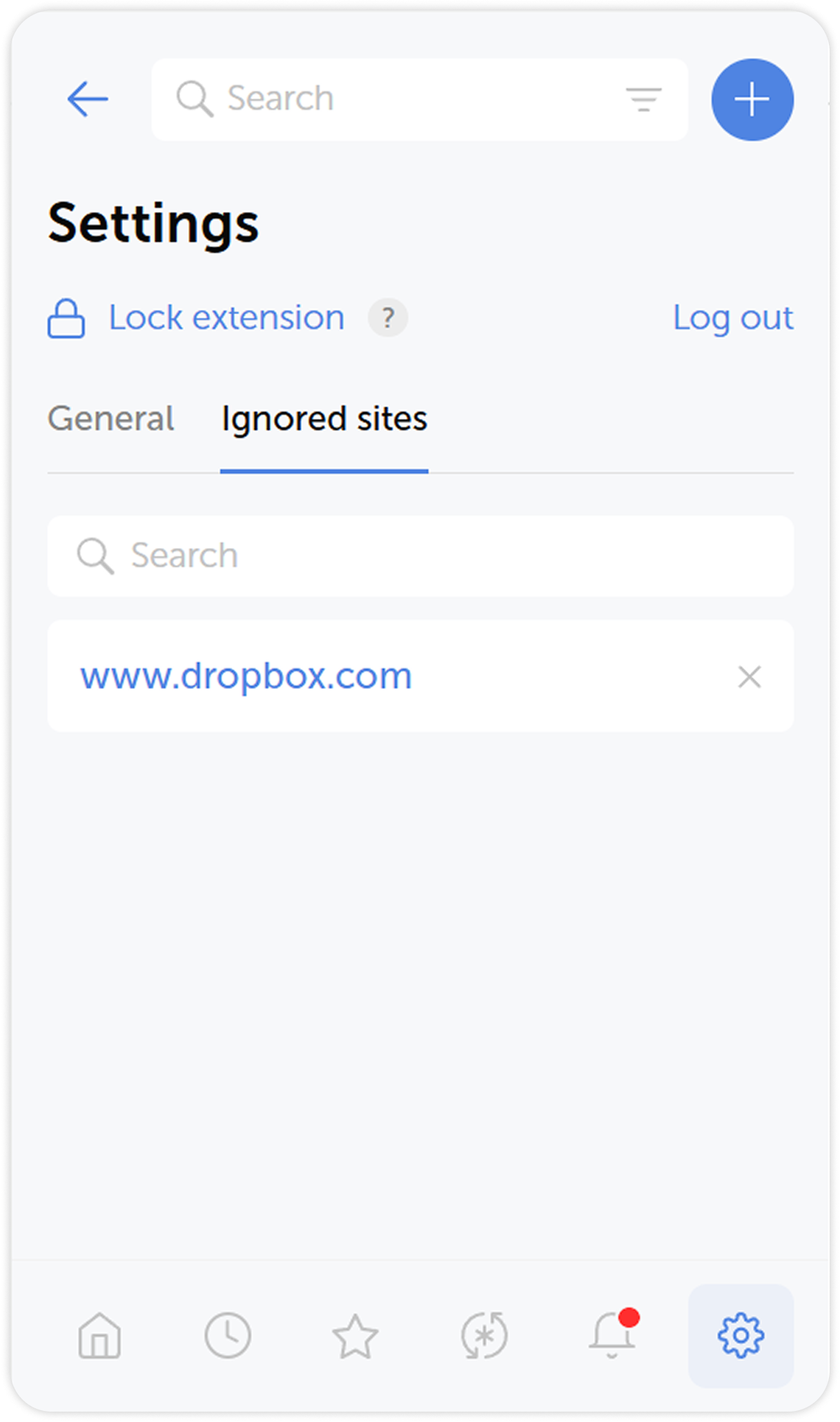 List of ignored sites