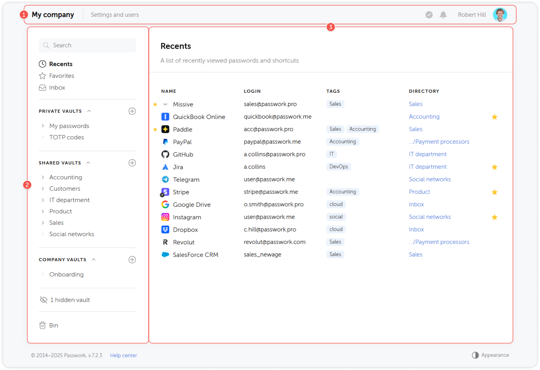 Interfaz de la ventana principal