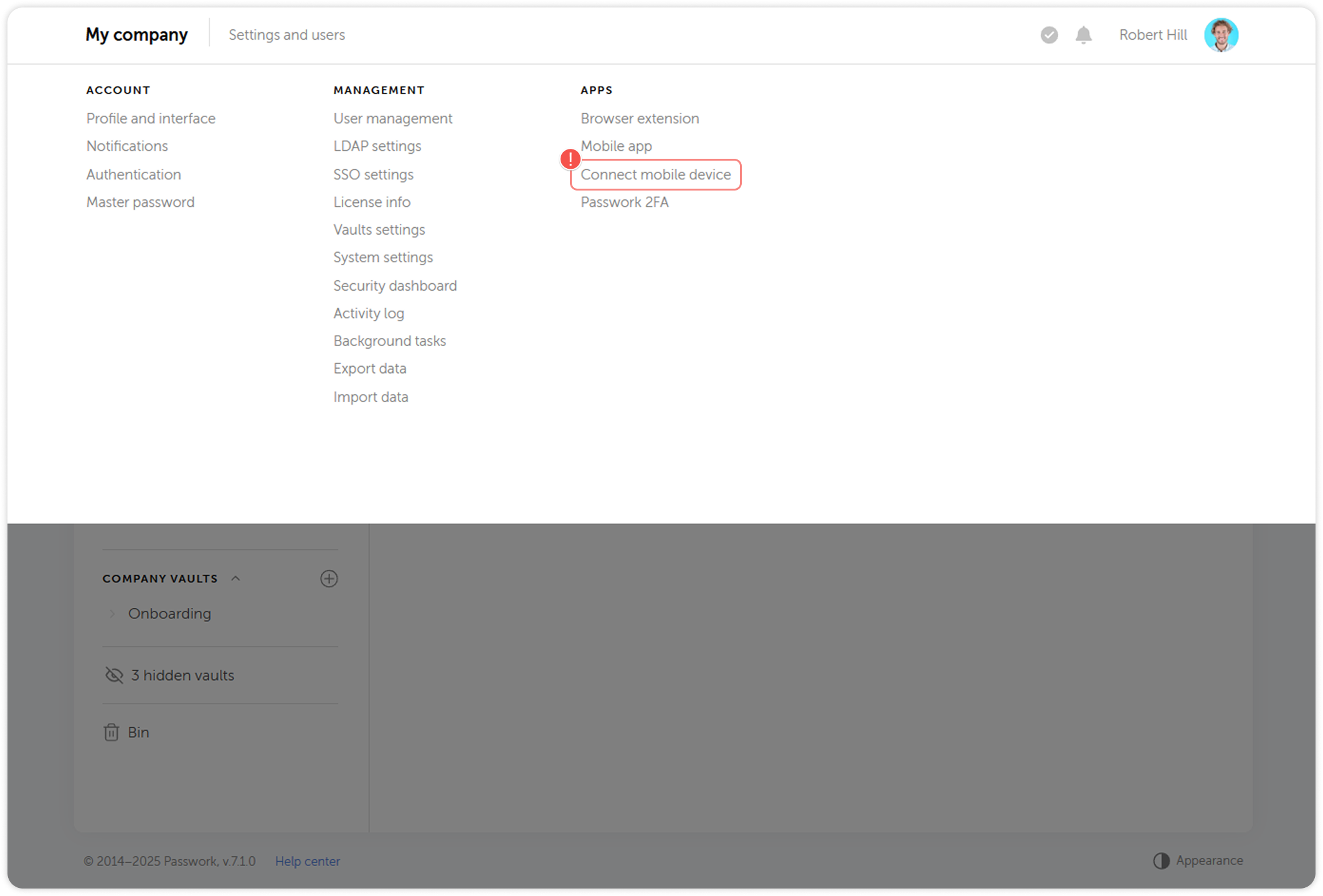 Connecting a new mobile device