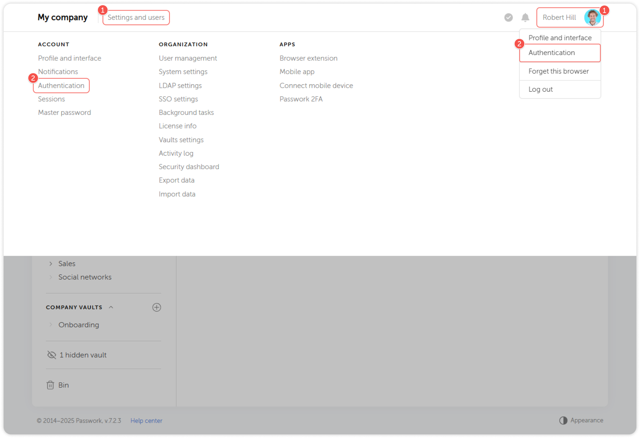Authorization and 2FA access