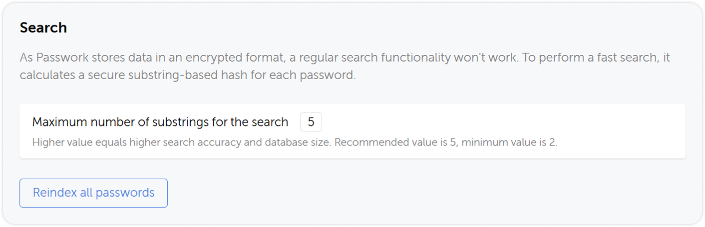 Search settings