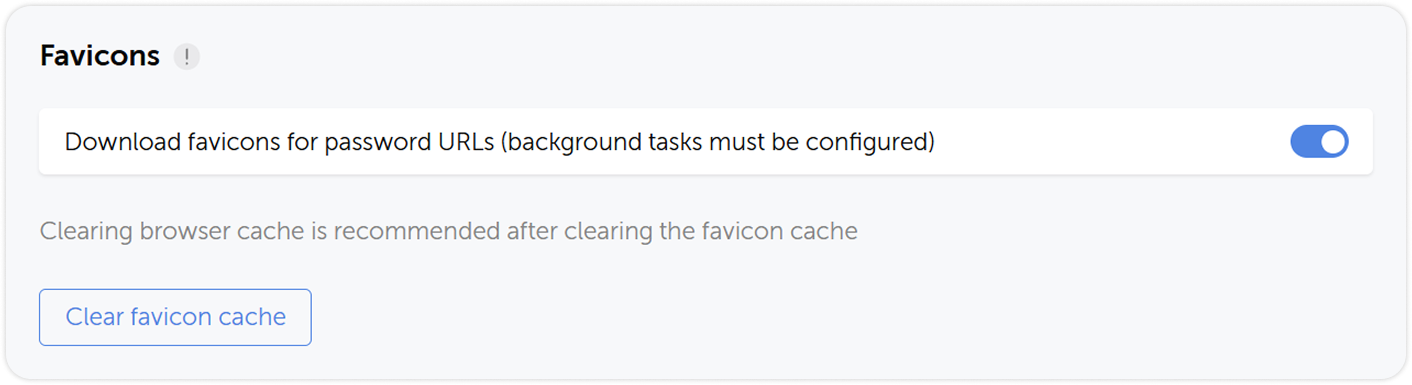 Favicons settings